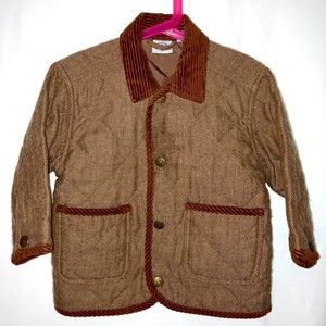 Kidizen Tan Herringbone Quilted Jacket